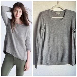 Madewell Women's Riverside Texture Knit Crew Neck Long Sleeve Sweater in Gray M